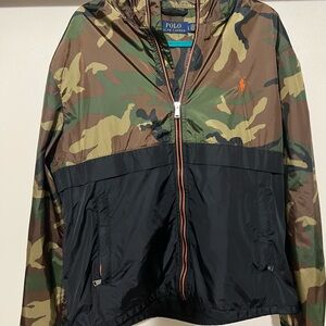 Polo Ralph Lauren Hooded Windbreaker Full-Zip Jacket Camouflage Men’s Size L